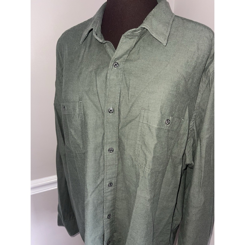 Untuckit Flannel Hemsworth Men's Button Down Shirt Slim Fit XXL Green